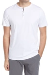 Robert Barakett Georgia Solid Henley Shirt In White