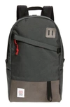 Topo Designs Canvas & Leather Daypack In Charcoal/ Charcoal Leather