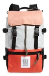 Topo Designs Mini Rover Backpack In Natural/ Hot Coral/ Peach