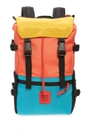 Topo Designs Rover Backpack In Hot Coral/ Turquoise/ Mustard