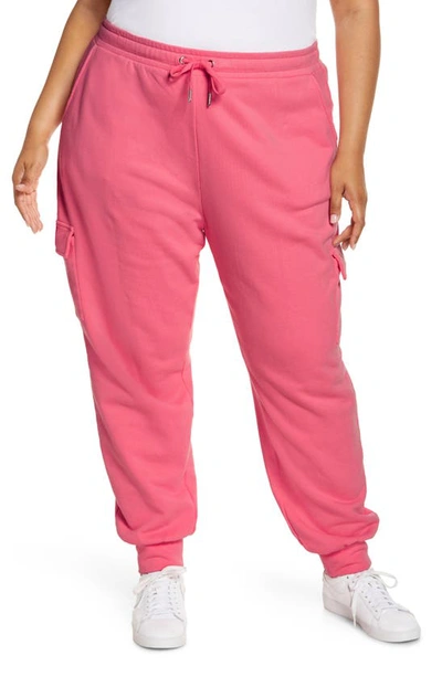 Juicy Couture French Terry Cargo Joggers In Pink Popsicle