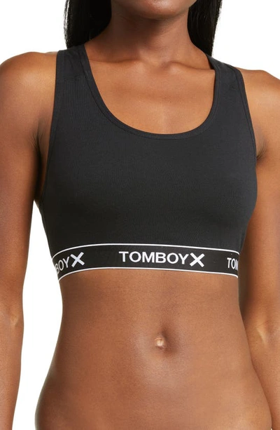 Tomboyx Racerback Soft Bra In Black/ Black