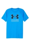 Under Armour Kids' Ua Tech(tm) Hybrid Performance Graphic Tee In Blue Circuit / / Halo Gray