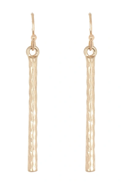 Melrose And Market Textured Simple Bar Drop Earrings In Gold