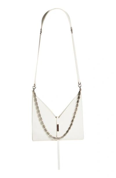 Givenchy Small Cutout Shoulder Bag In Box Leather With Chain In Ivory