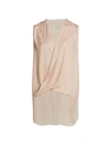 L Agence Freja Sleeveless Draped Blouse In Petal