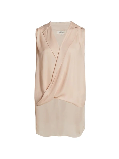 L Agence Freja Sleeveless Draped Blouse In Petal