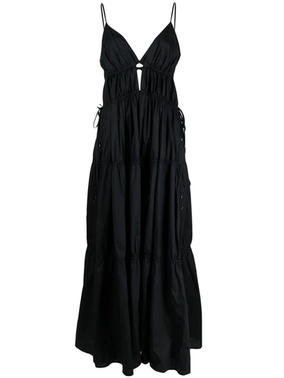 Jonathan Simkhai April Parachute Cotton Dress In Black