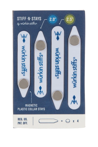 Würkin Stiffs Stiff-n-stays Magnetic Collar Stays In White