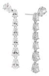 Nadri Colette Cubic Zirconia Cascade Earrings In Rhodium