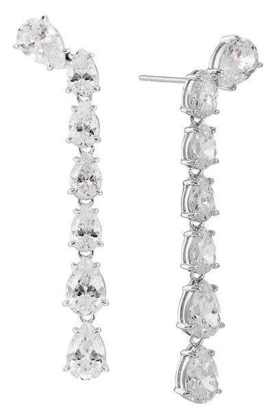 Nadri Colette Cubic Zirconia Cascade Earrings In Rhodium