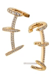 Nadri Leah Pave Ear Climbers In Gold