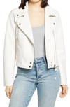 Blanknyc Good Vibes Faux Leather Moto Jacket In Pure Motivation