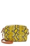 Clare V Midi Sac Leopard Print Leather Crossbody Bag In Yellow Mini Snake