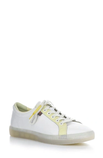 Softinos By Fly London Suri Low Top Sneaker In 020 White/ Baby Green Supple
