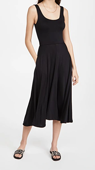 Vince Sleeveless Ruffled Asymmetrical Skirt Dress In Black | ModeSens