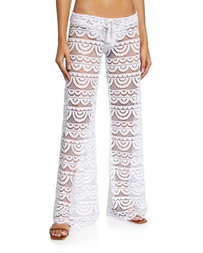 Pq Swim Pq Malibu Lace Swim Cover-up Pants In White