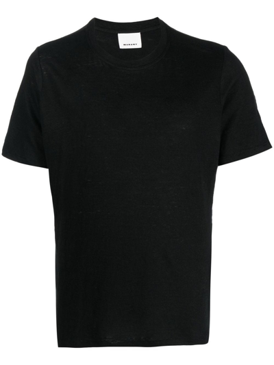 Isabel Marant Loose-fit Linen T-shirt In Nero