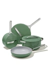 Caraway Non-toxic Ceramic Non-stick 7-piece Cookware Set With Lid Storage In Green