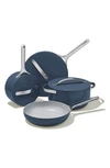 Caraway Non-toxic Ceramic Non-stick 7-piece Cookware Set With Lid Storage In Blue