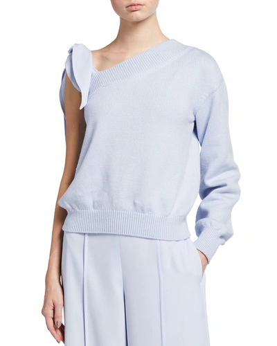 Adeam Sunset Shoulder-tie Sweater In Sky Blue