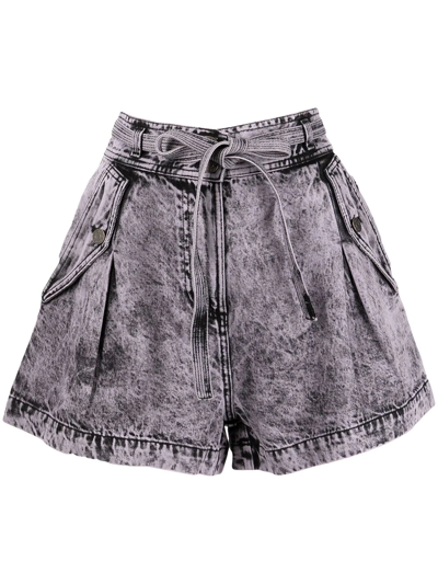 Ulla Johnson Alec High-rise Denim Shorts In Purple