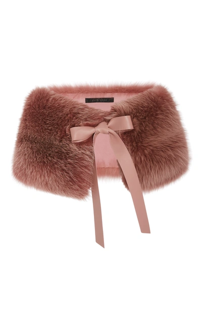 Elie Saab Leather And Fox Fur Stole In Neutral