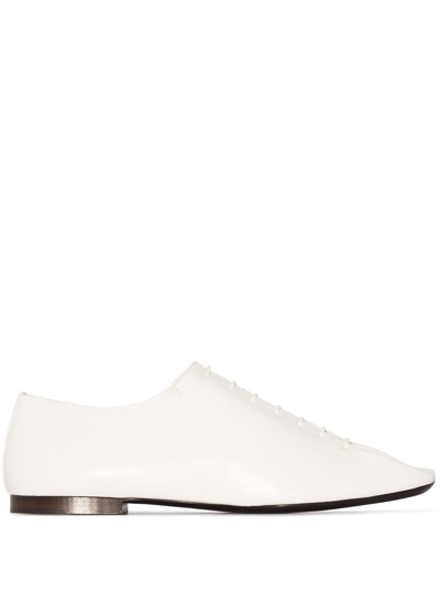 Kenneth Ize White Leather Lace-up Derby Shoes