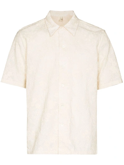 Sunflower Floral-embroidered Cotton-gauze Shirt In Neutrals