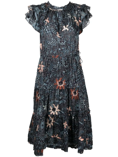 Ulla Johnson Rema Floral-print Dress In Blue