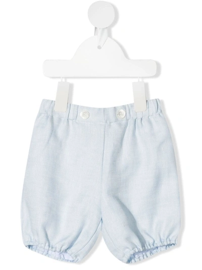 La Stupenderia Babies' Elasticated Linen Shorts In Blue