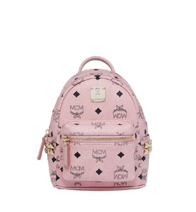 Mcm 'x-mini Stark Side Stud' Convertible Backpack In Soft Pink