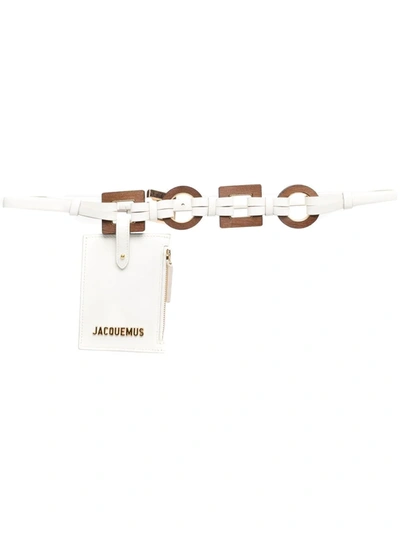 Jacquemus 'la Ceinture Ano' Pouch Leather Belt In White