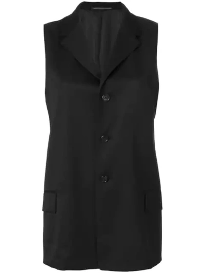 Y's Tailored Waistcoat In Black