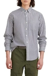 Alex Mill Standard Stripe Button-down Shirt In Navy/ White