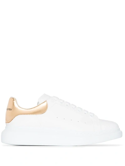 Alexander Mcqueen White And Gold Oversized Sneakers