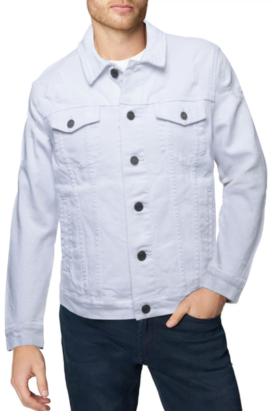 X-ray Distressed Denim Jacket - Slim Fit In White