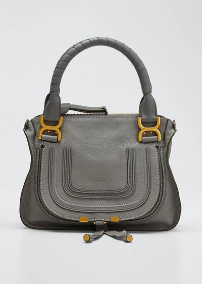 Chloé Marcie Small Double-carry Satchel Bag In Cashmere Grey