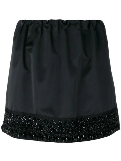 N°21 Bead-embroidered Trim Miniskirt In Black