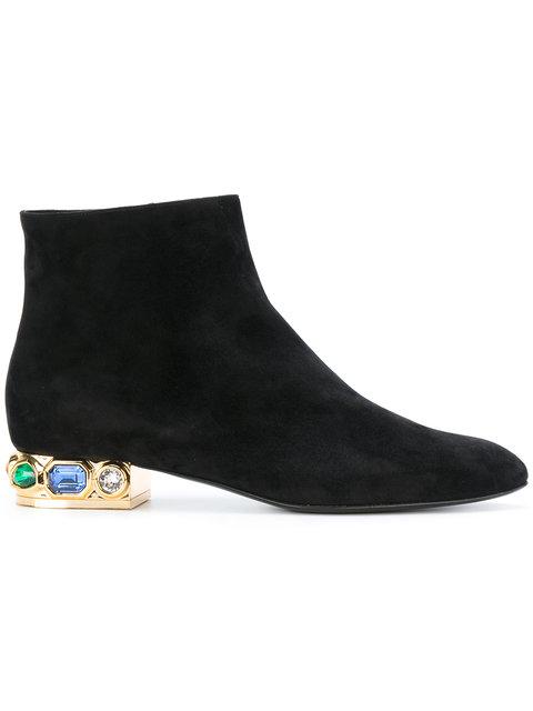 wide width low heel booties