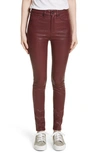 Rag & Bone High-rise Lamb Leather Skinny Pants In Burgundy