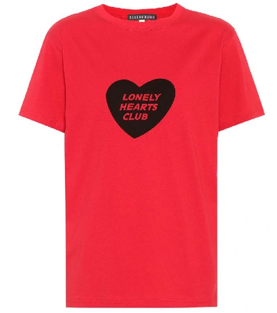 Alexa Chung Lonely Hearts Club Boxy Crewneck Tee In Red