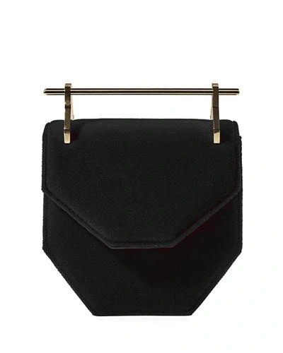 M2malletier Amor Fati Mini Suede Satchel Bag In Black