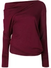 Tom Ford Off-shoulder Jumper - Red