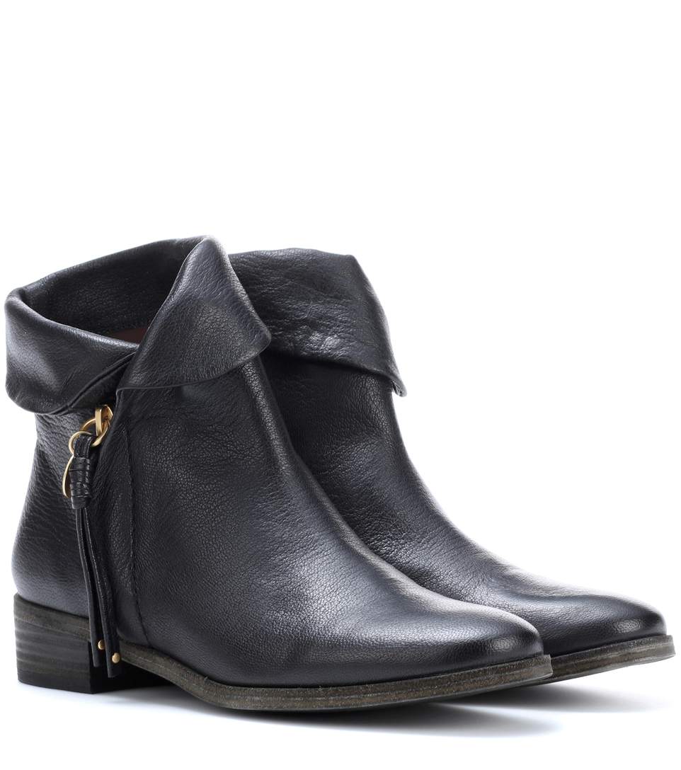 see by chloé gema leather combat boots