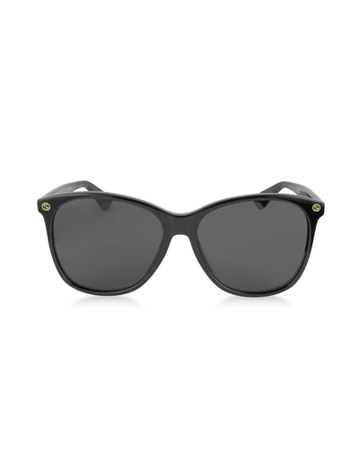 Gucci Designer Sunglasses Gg0024s Acetate Round Oversized Women's Sunglasses In Noir / Noir 