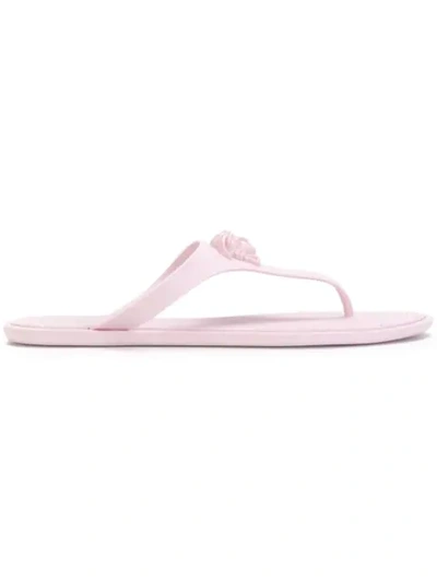 Versace Medusa Palazzo Thong Sandals In Pink