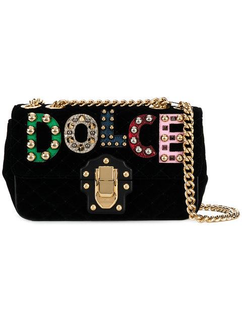 Dolce & Gabbana Applique Lucia Shoulder Bag In Black | ModeSens