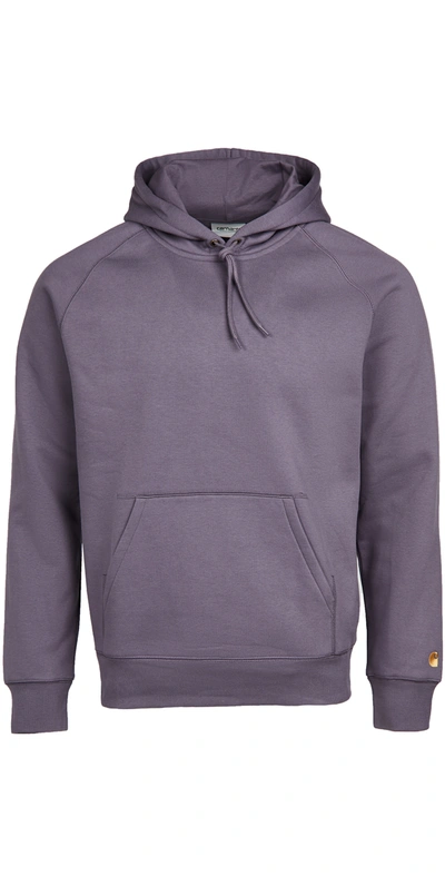 Carhartt Hooded Chase Sweatshirt (provence/gold) In Grey