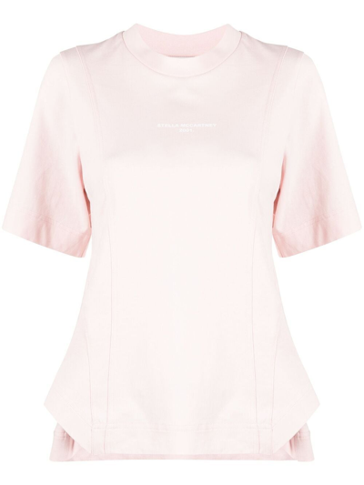 Stella Mccartney Logo-print Short-sleeve T-shirt In Pink